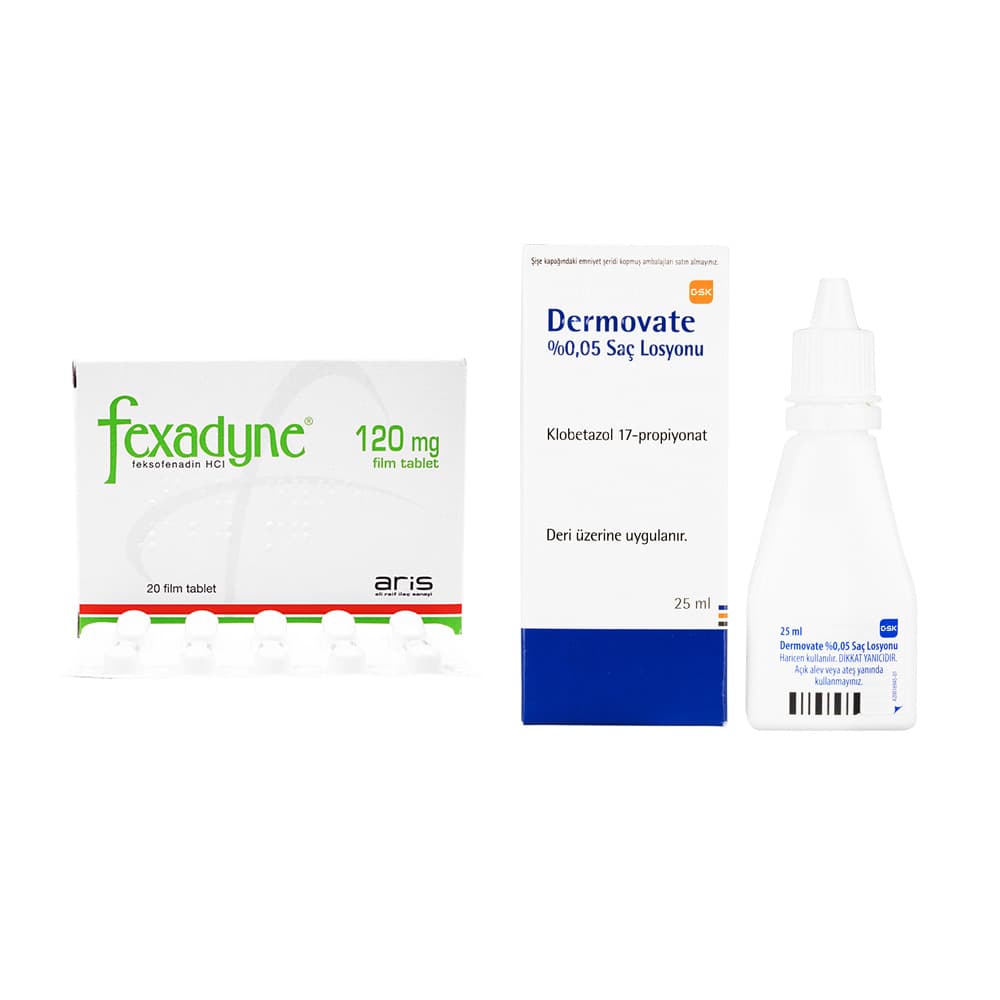 アレグラジェネリック120mg20錠3箱+デルモベート0.05%スカルプローション25ml1本 【1セット】