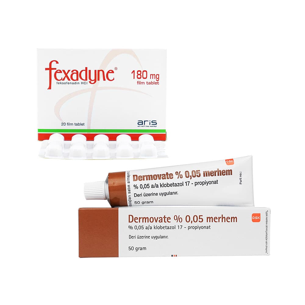 アレグラジェネリック180mg20錠3箱+デルモベート0.05%軟膏50g1本 【1セット】