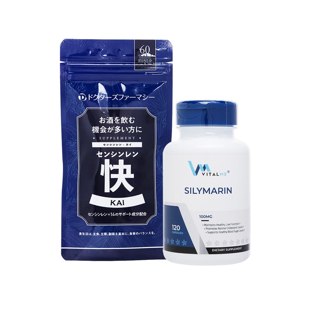 シリマリン100mg120錠(バイタルミー)3本+センシンレン快60粒1袋(お試し) 【1セット】